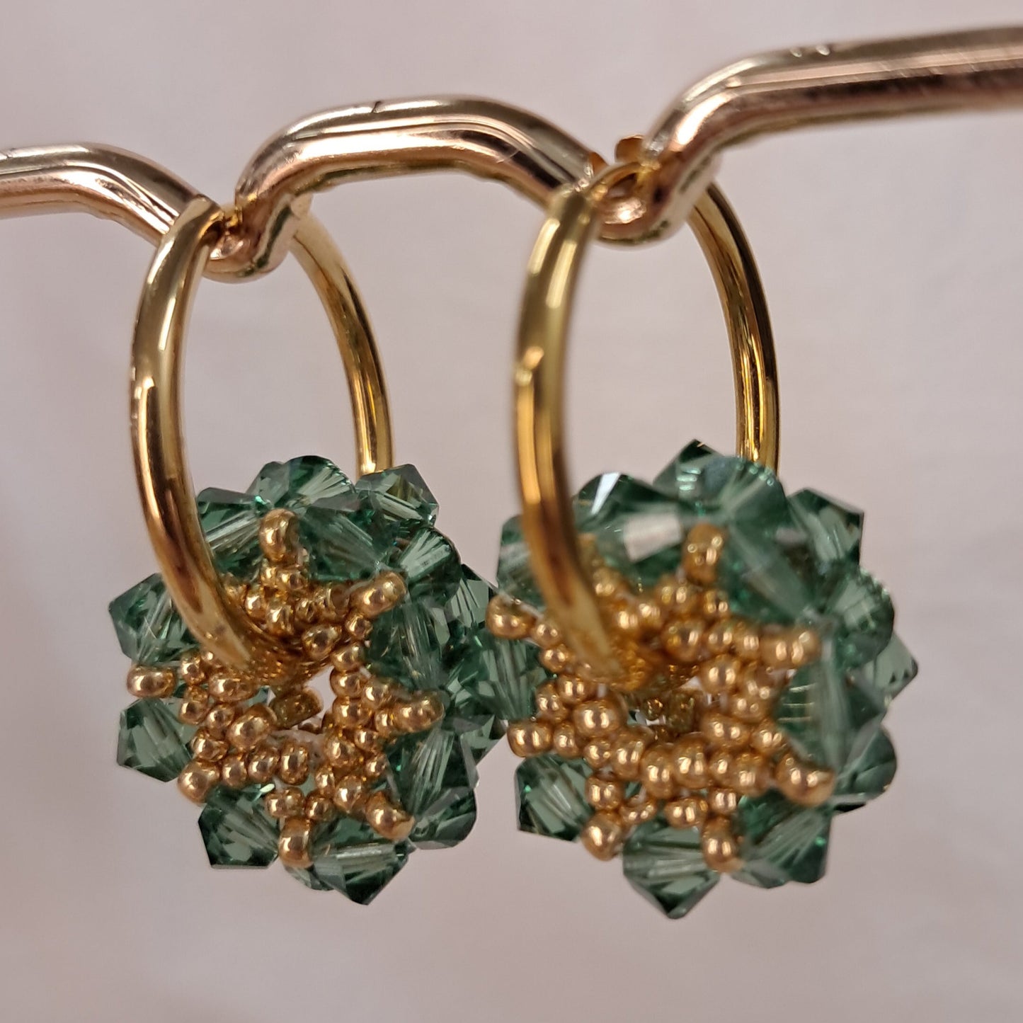 Petites Créoles tambours Erinite/doré